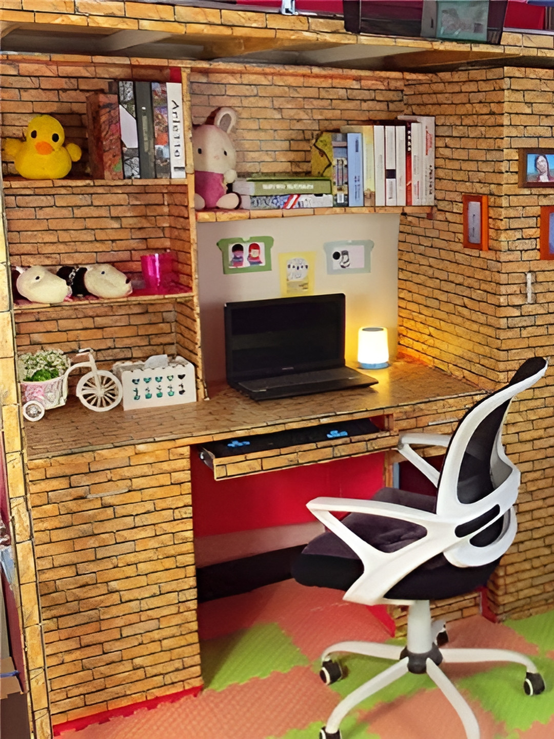 Asian royal Brown & Yellow Colored 3D Printed Self Adhesive Wall Sticker