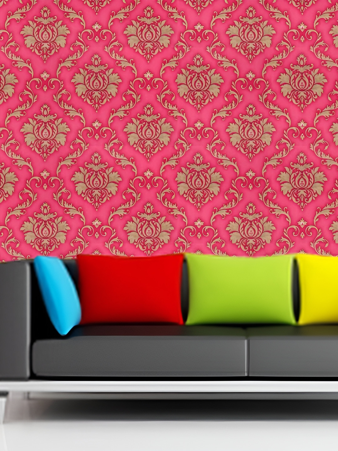 Asian royal Red & Yellow Colored 3D Printed Self Adhesive Wall Sticker