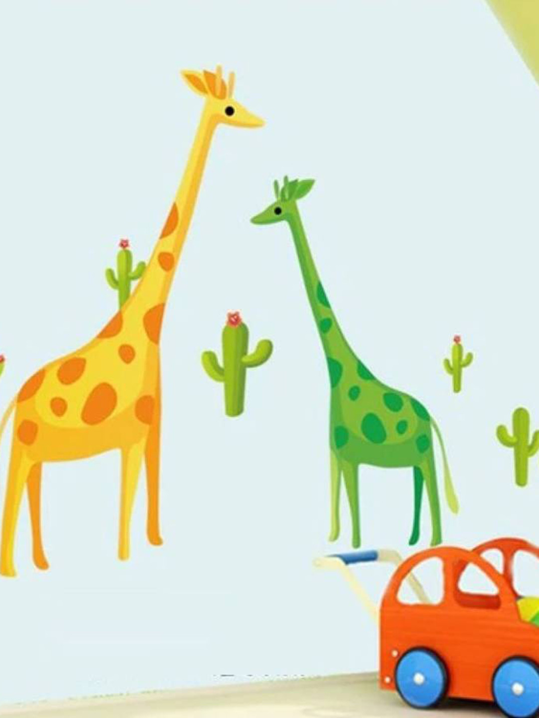 Asian royal Yellow & Green Printed Self Adhesive Wall Sticker