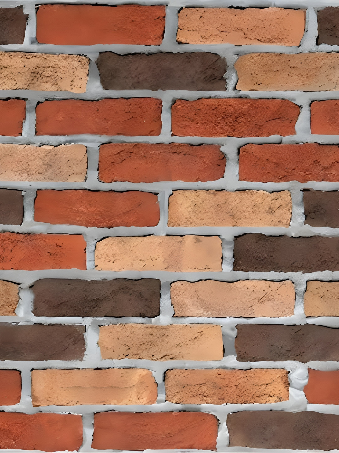 Asian royal Brown & Red Brick Pattern Print Self Adhesive Wall Sticker