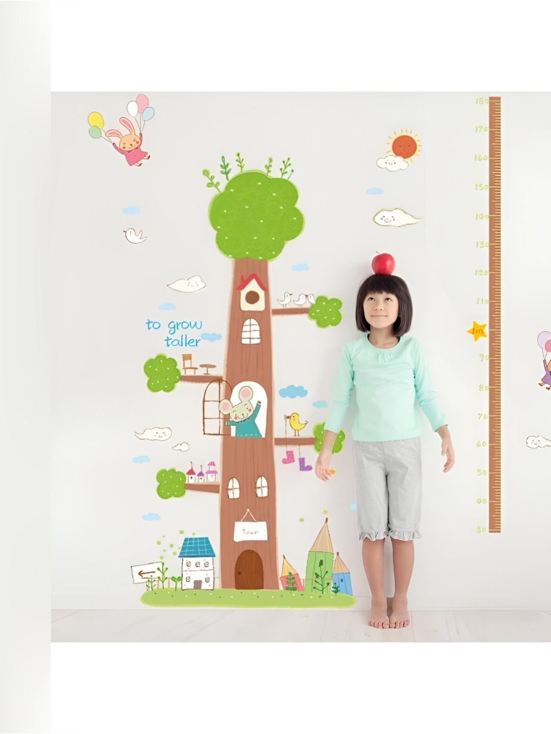 Asian royal Brown & Green Printed Self Adhesive Wall Sticker