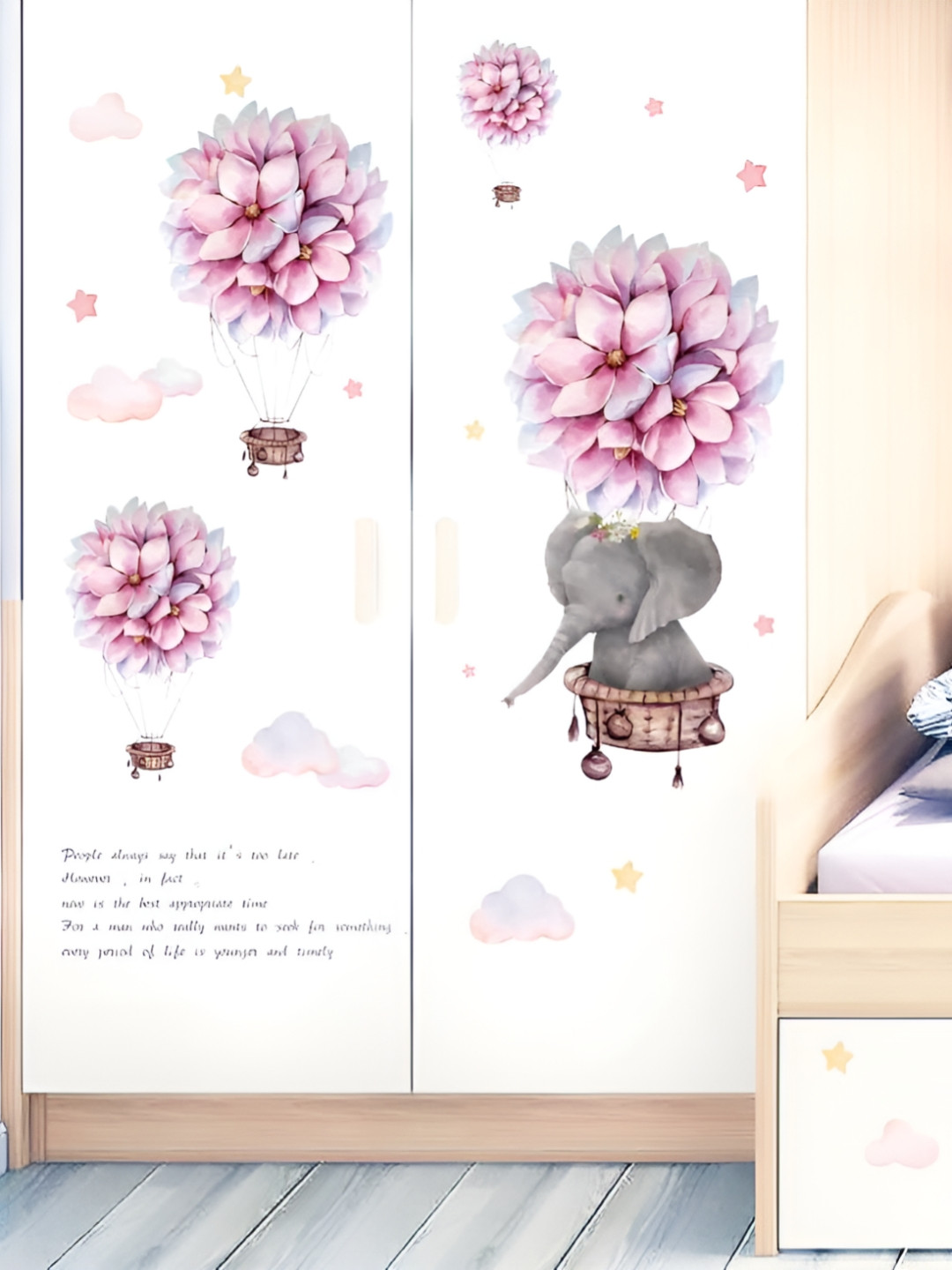 Asian royal White & Pink Printed Self Adhesive Wallpaper Sticker