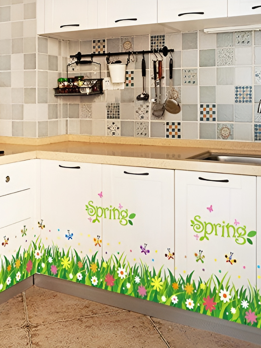 Asian royal Green & Yellow Botanical Printed  Self Adhesive 3D Decals & Stickers