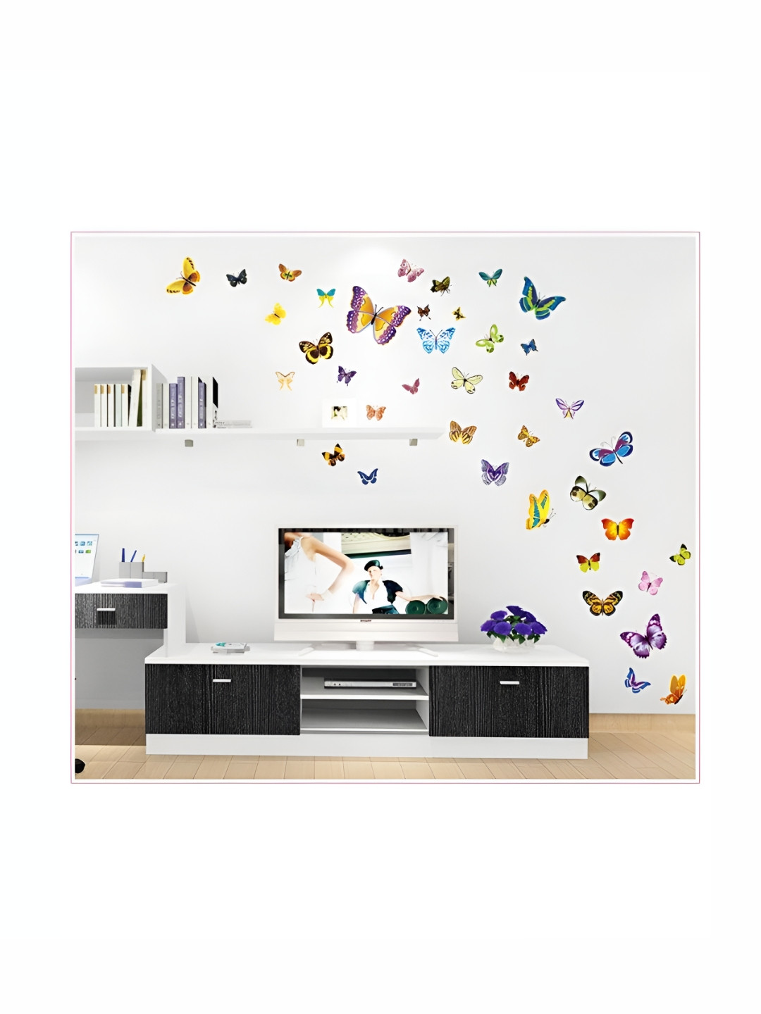 Asian royal Blue & Yellow 3D Printed Decorative Butterflies Vinyl Wall Sticker