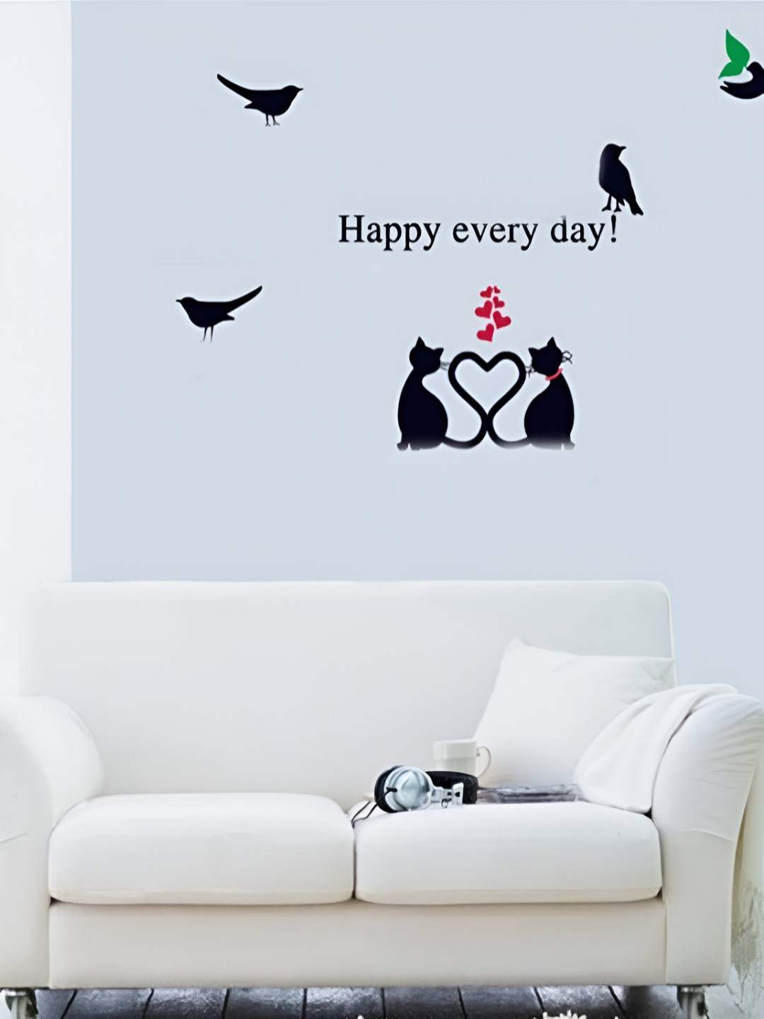 Asian royal Black & Red Printed Self Adhesive Wall Sticker