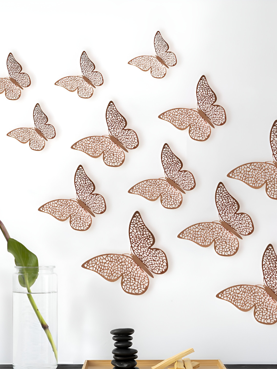 Asian royal Rose Gold 3D Printed Self Adhesive Wall Sticker