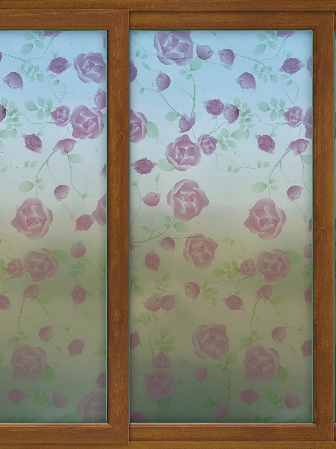 Asian royal Blue & Pink Printed Self Adhesive Window Sticker