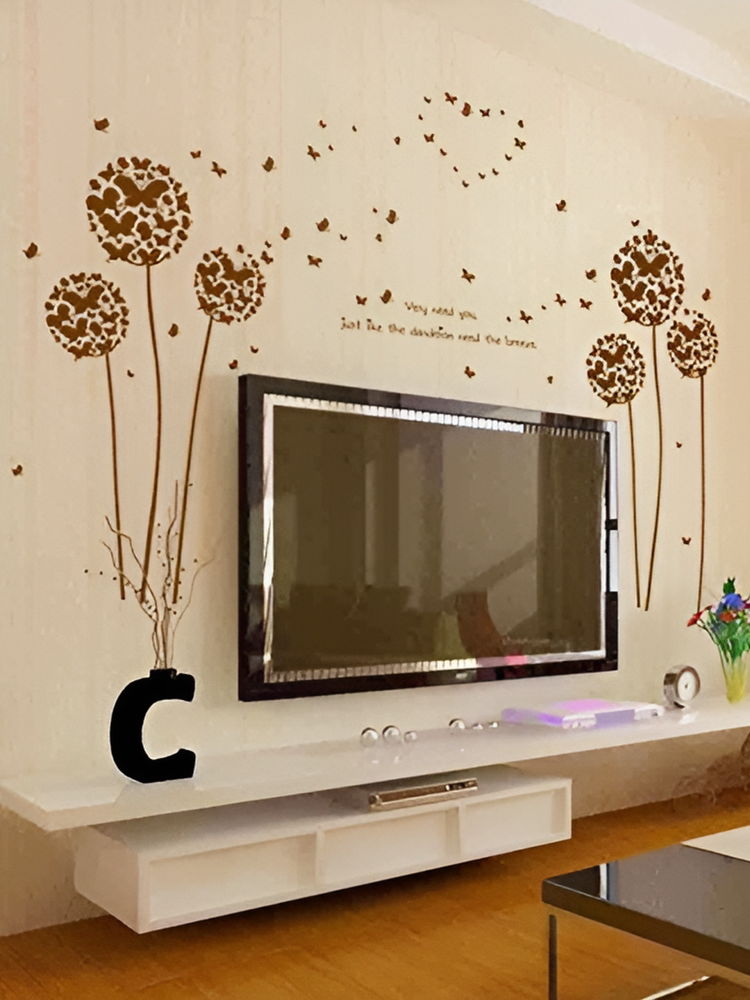 Asian royal Brown Butterfly Printed  Self Adhesive 3D Decals & Stickers