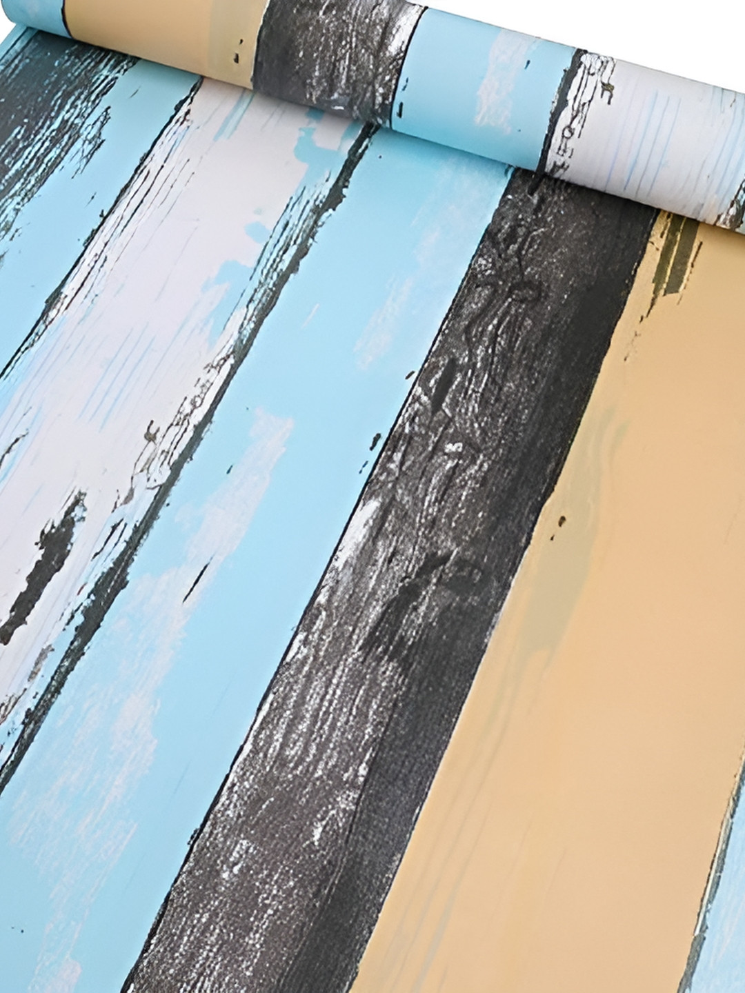 Asian royal Blue & Black Printed Self Adhesive Wall Sticker