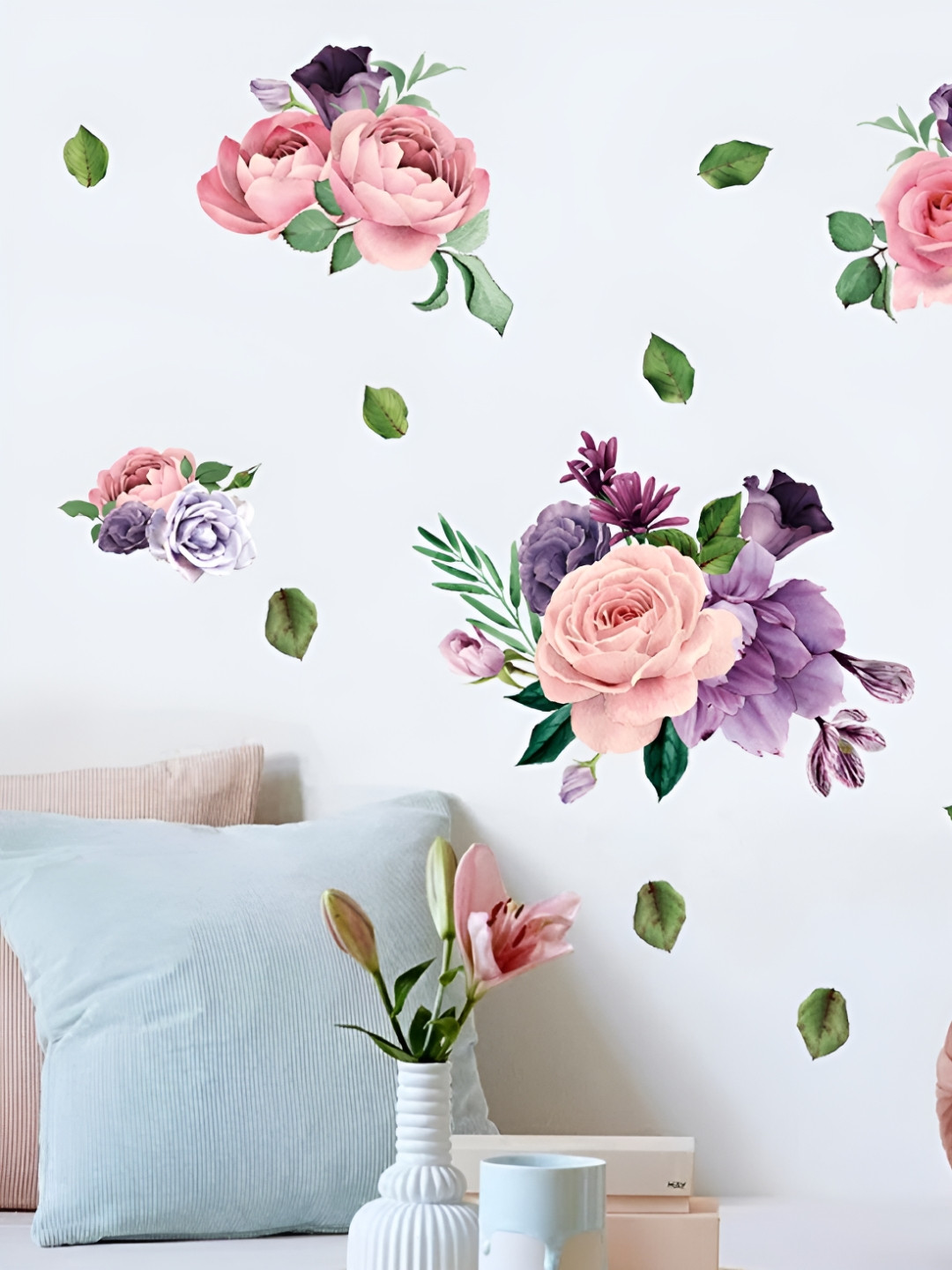 Asian royal Beige & Purple Self Adhesive Wallpaper Sticker
