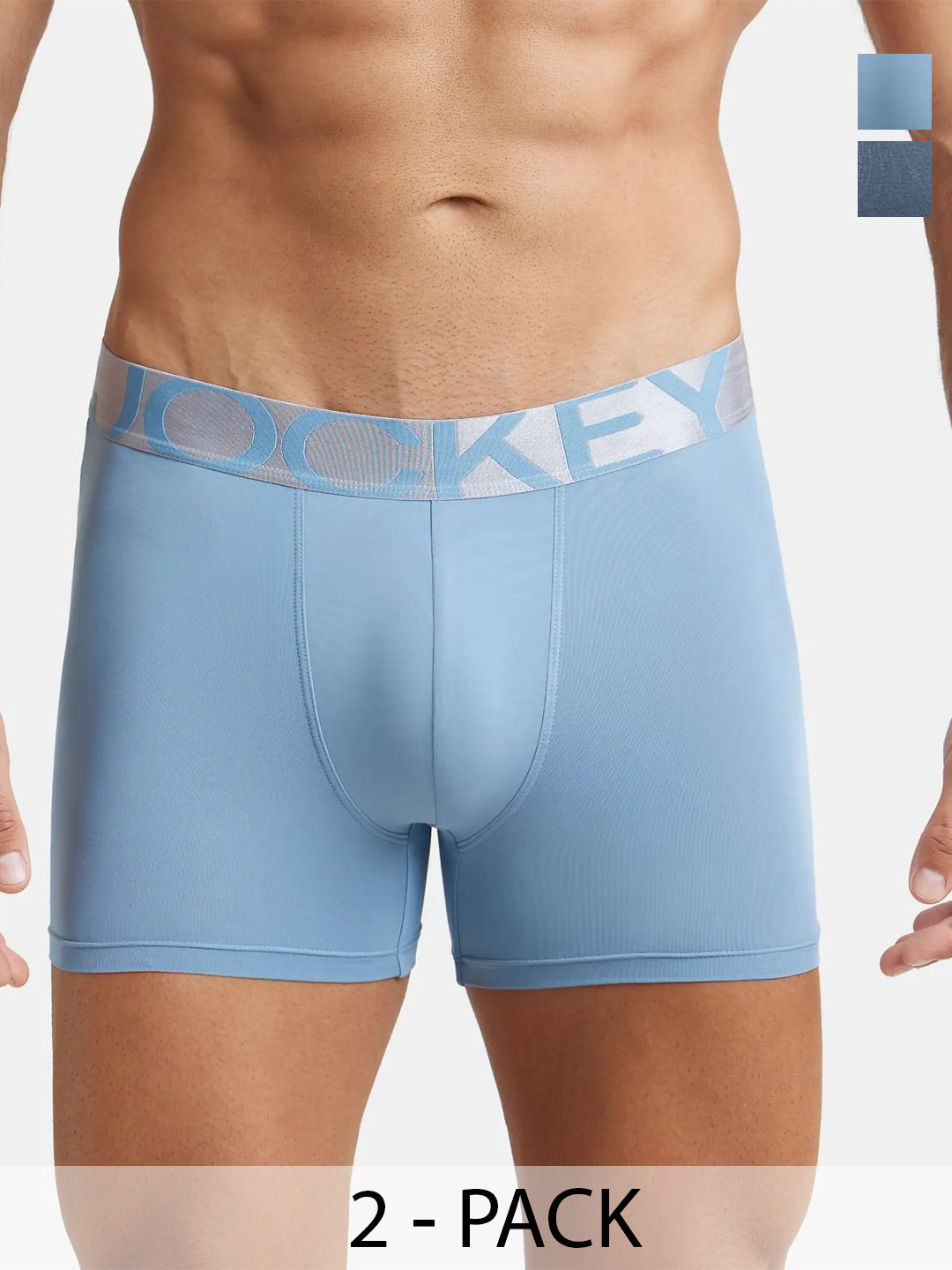 Jockey Pack of 2 Mid-Rise Outer Elastic Trunks IC28-0105-BUSHD-8015-0105-DPSLT