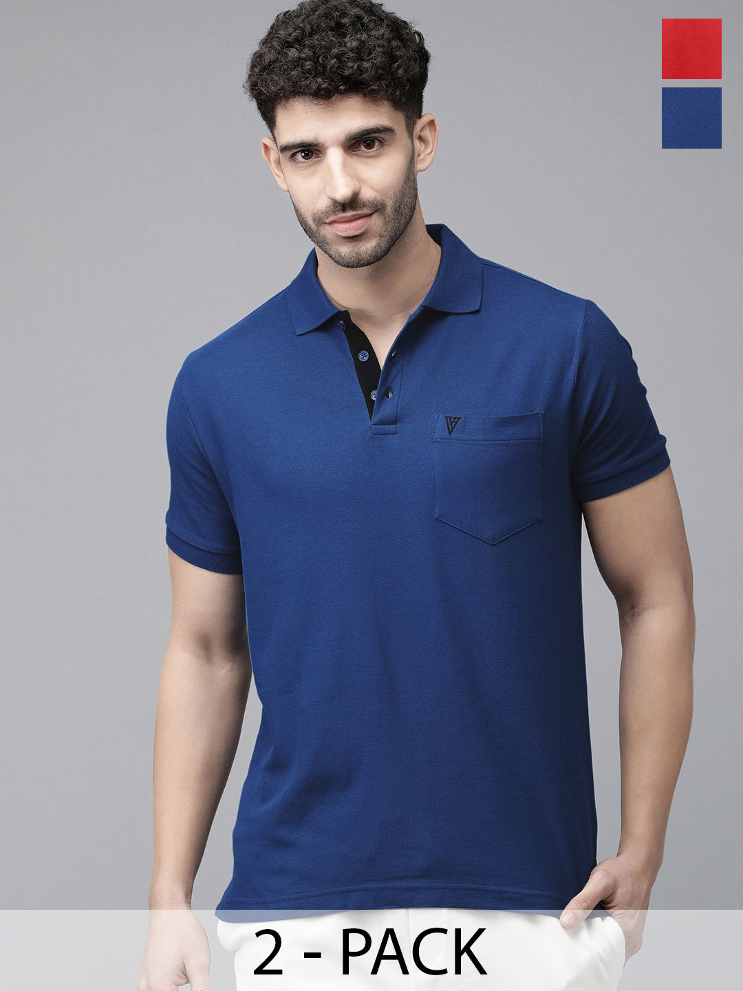 Van Heusen Pack Of 2 Polo Collar Colour Fresh Moisture Wicking Lounge T-shirts