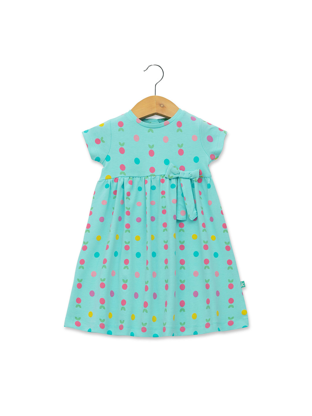 JusCubs Girls Polka Dots Cap Sleeves Empire Dress