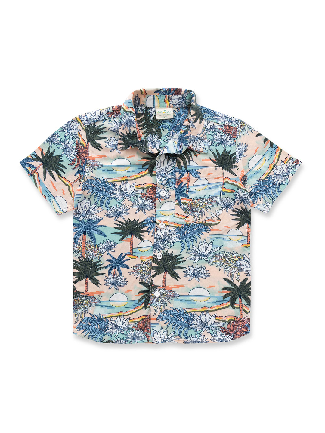 JusCubs Boys Contemporary Floral Opaque Printed Casual Shirt