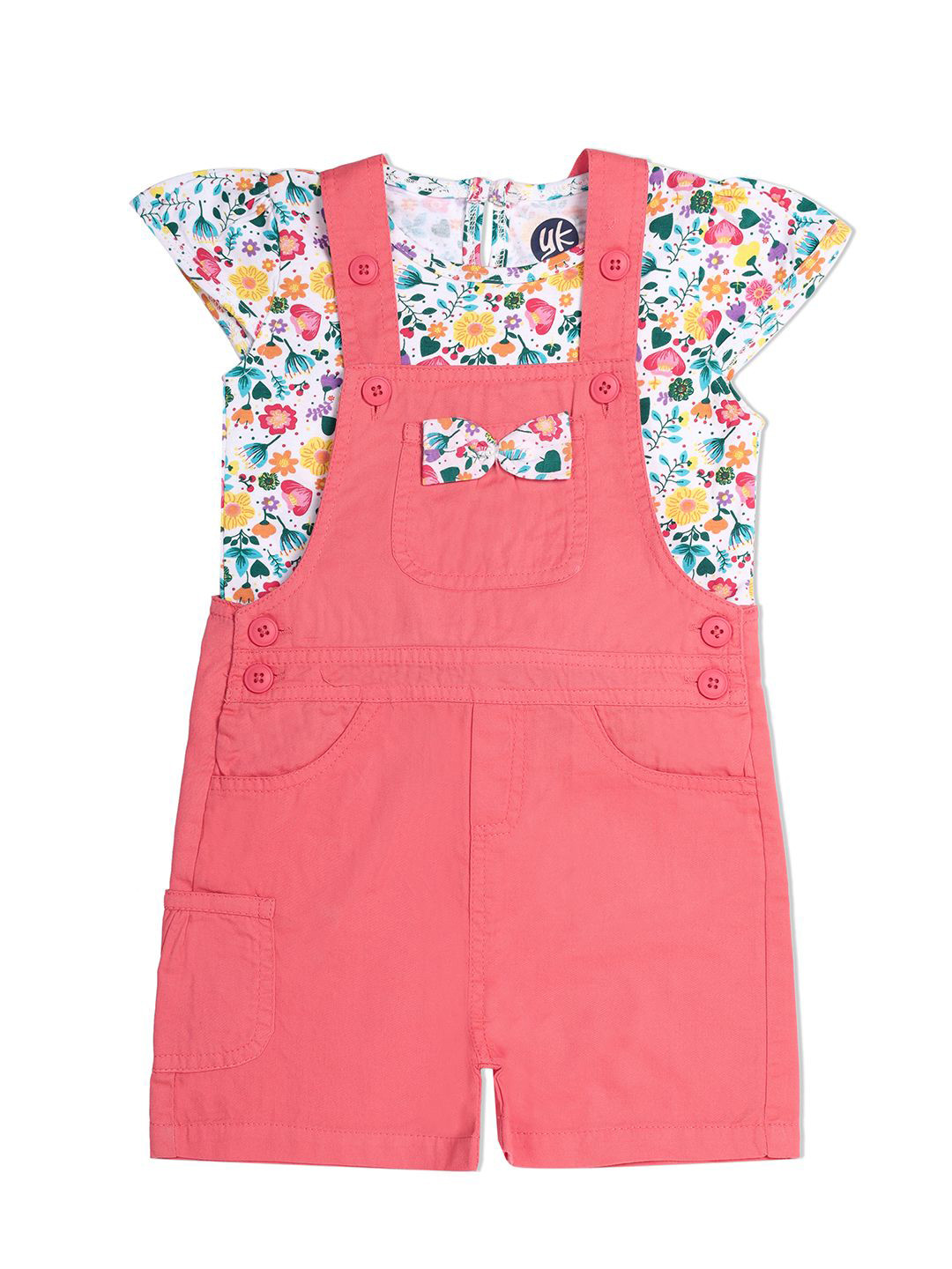 YK Infant Pure Cotton Dungaree With T-Shirt
