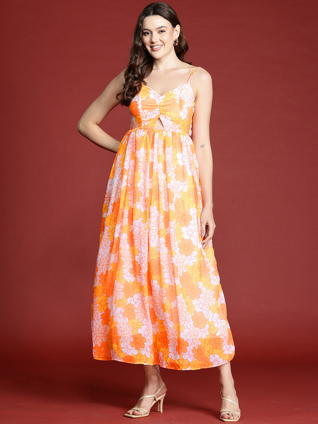 all about you Floral Print Cut-Out Maxi Dress