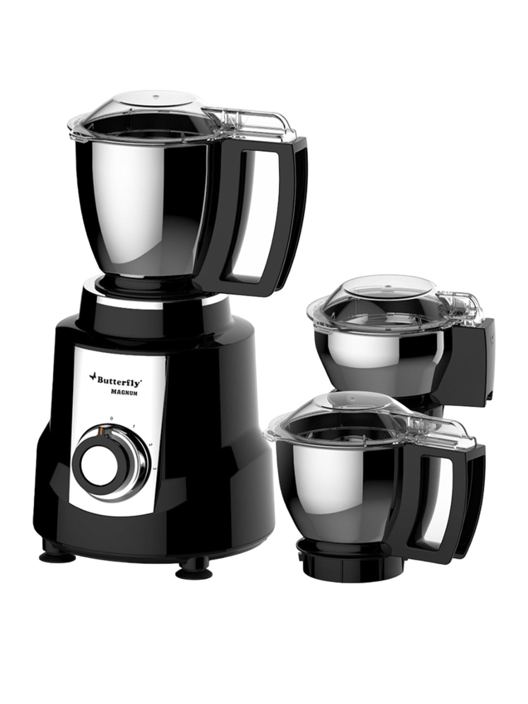 Butterfly Magnum Black 3 Pieces Stainless Steel Juicer Mixer Grinder