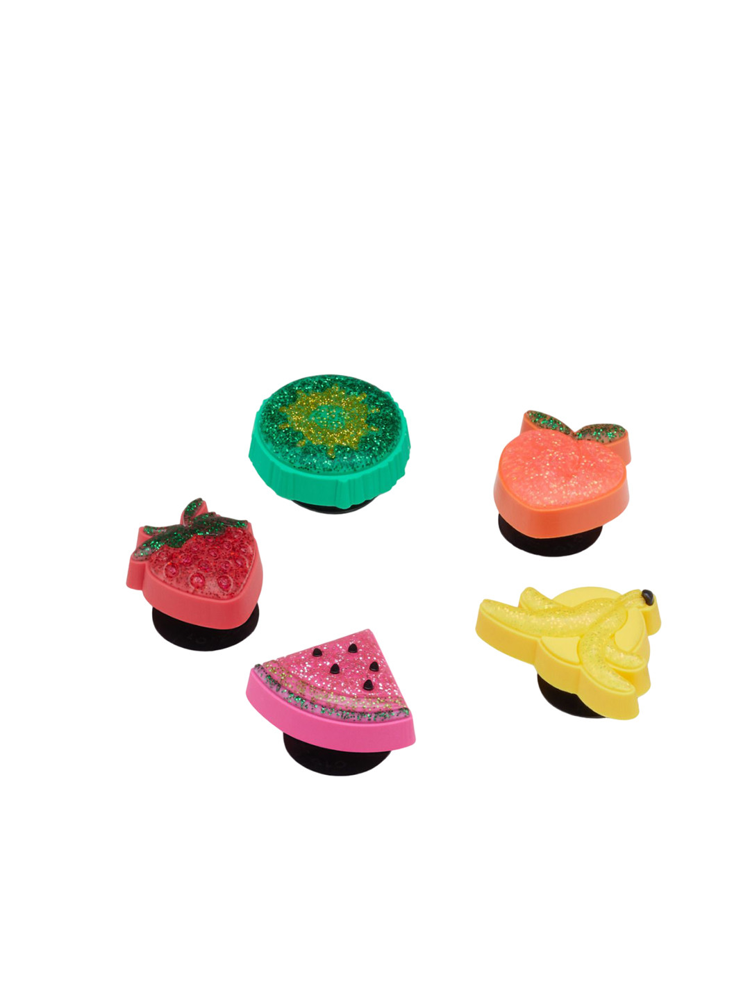 Crocs Pack Of 5 Sparkle Glitter Fruits Shoe Charms Jibbitz