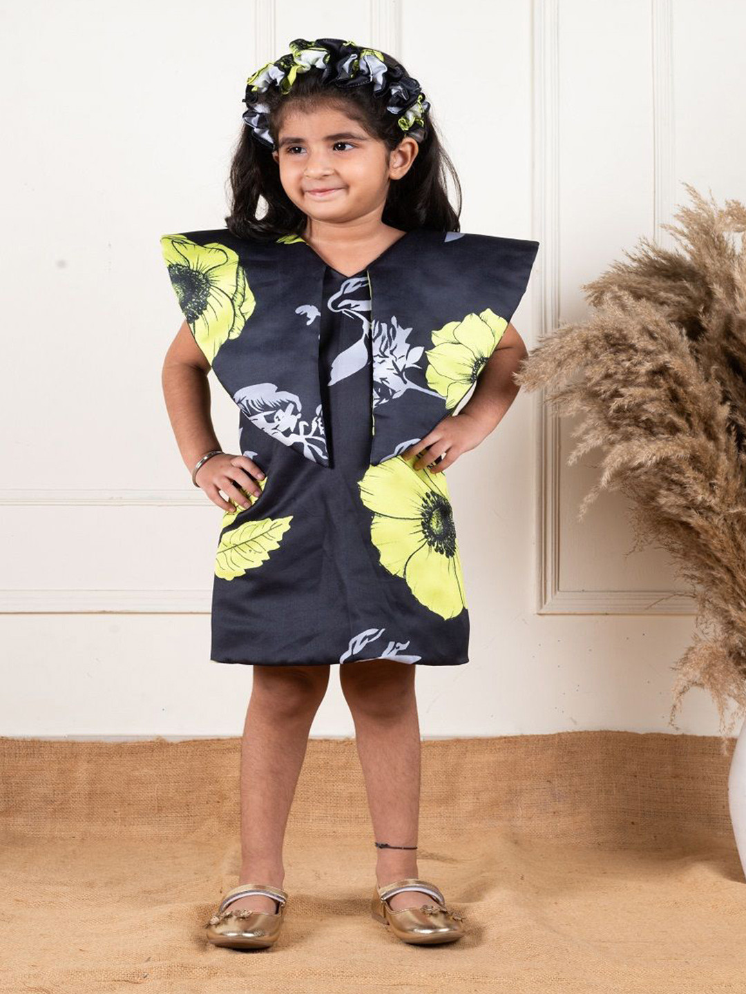 Li'l Angels Floral Print A-Line Dress