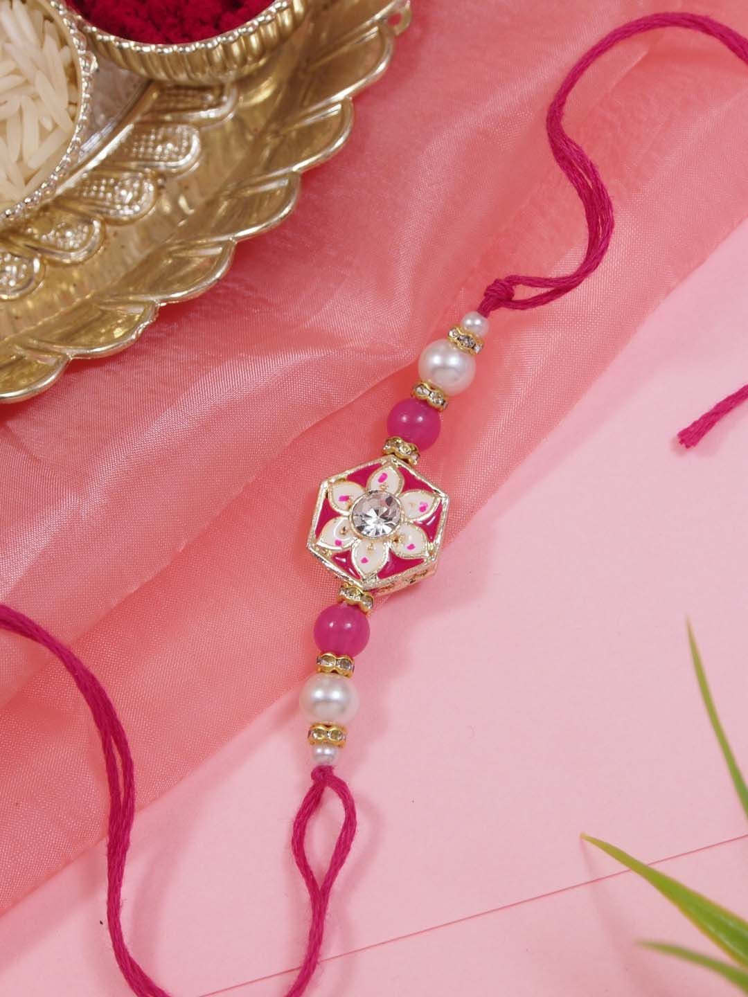 I Jewels Meenakari Kundan Rakhi For Bro/Brother/Bhai