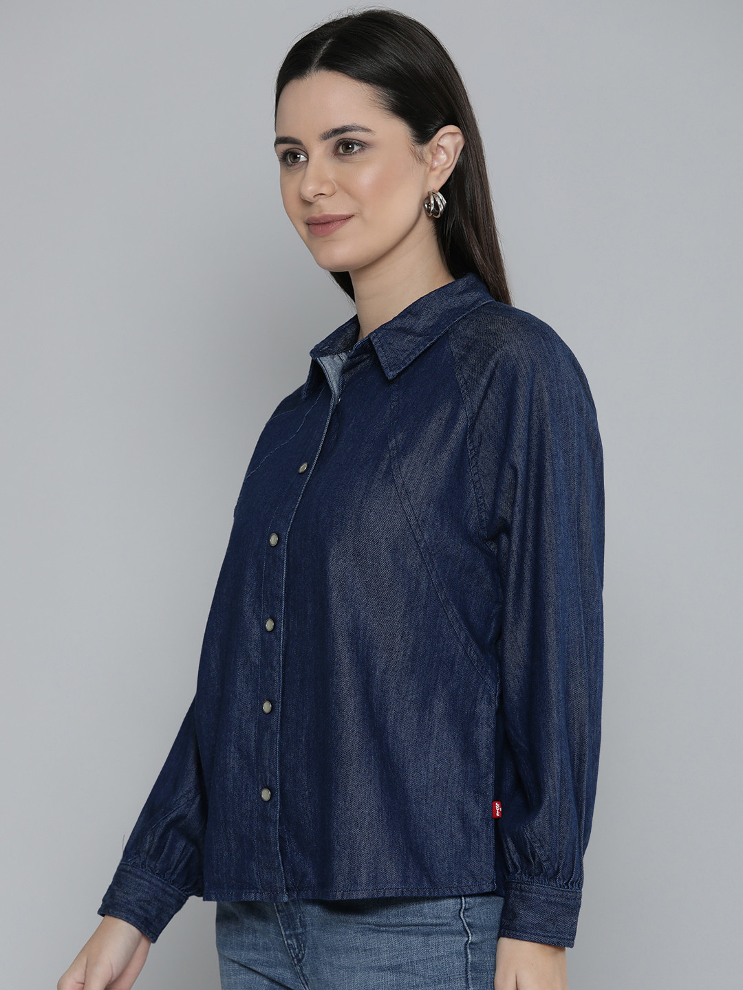 Levis Raglan Sleeves Casual Denim Shirt