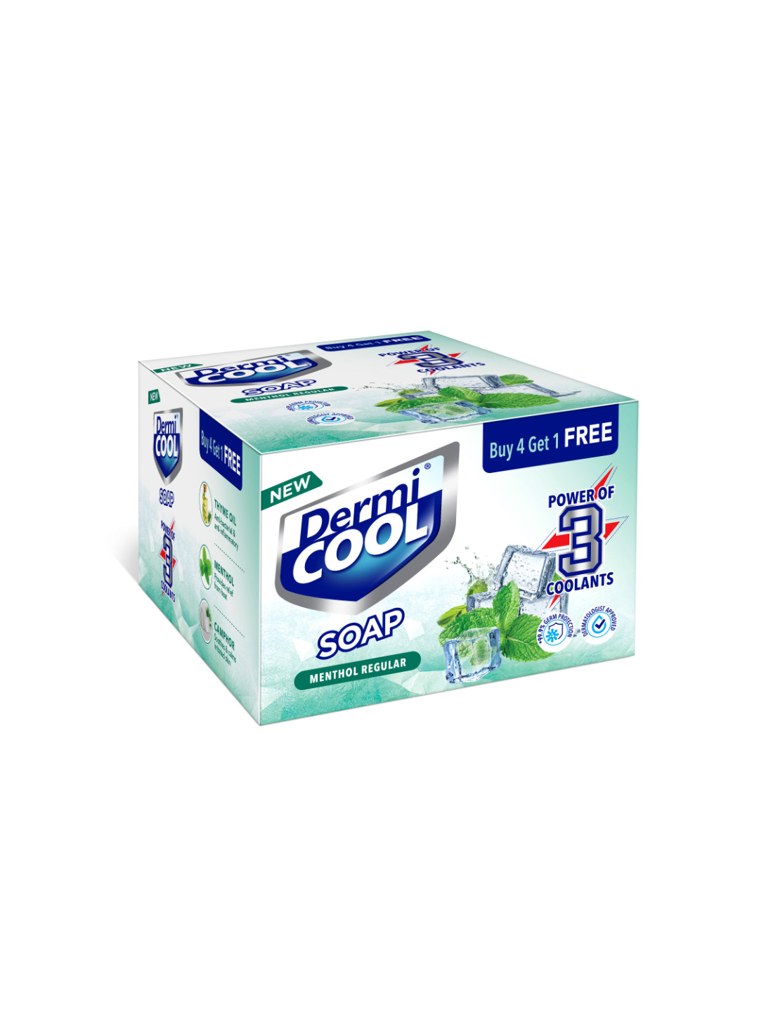 DermiCOOL Set of 5 Soap with The Power Of 3 Coolants - 125 g each