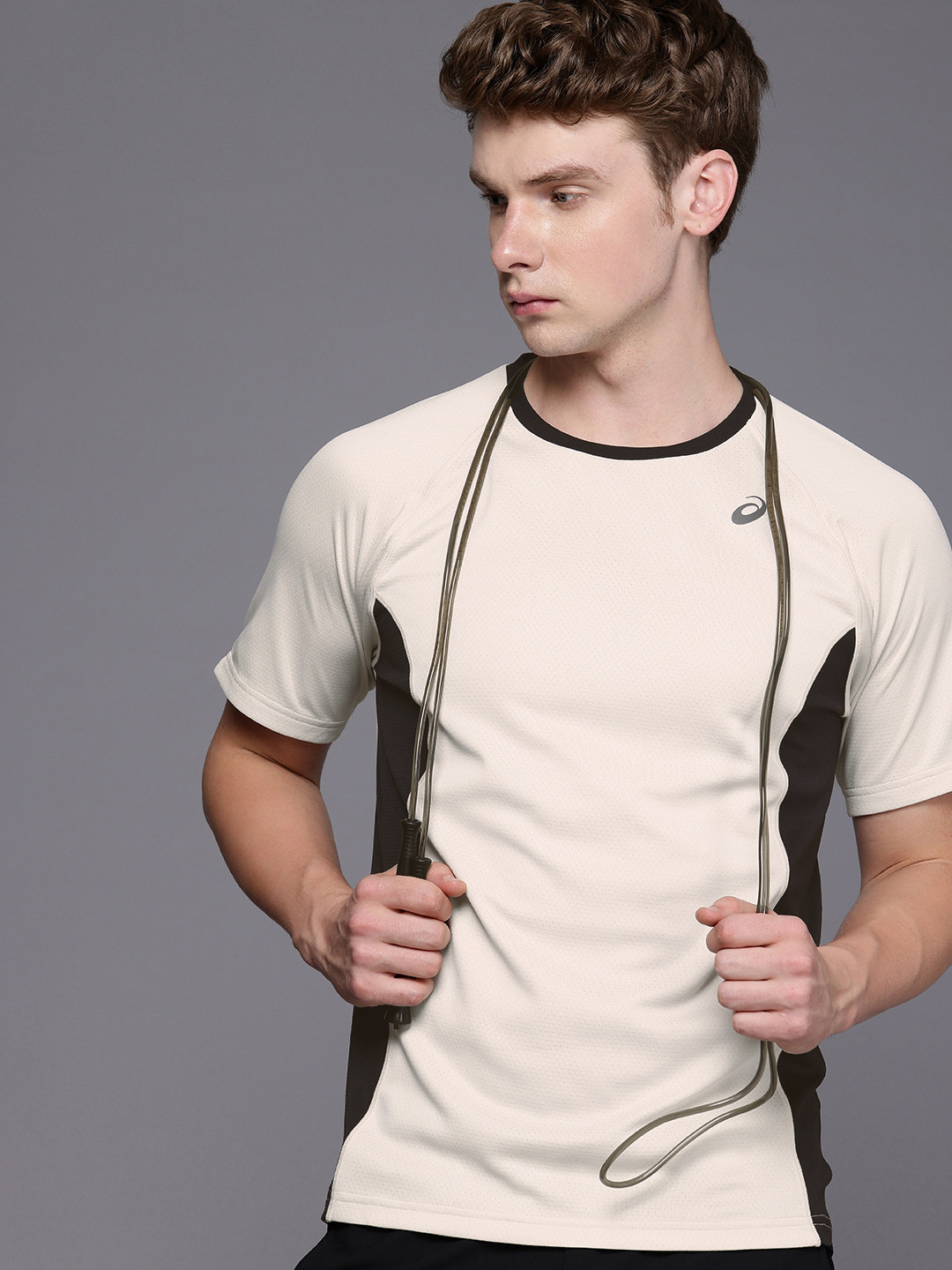 ASICS Self-Design Colorblocked Raglan Sleeves Actibreeze Training T-shirt