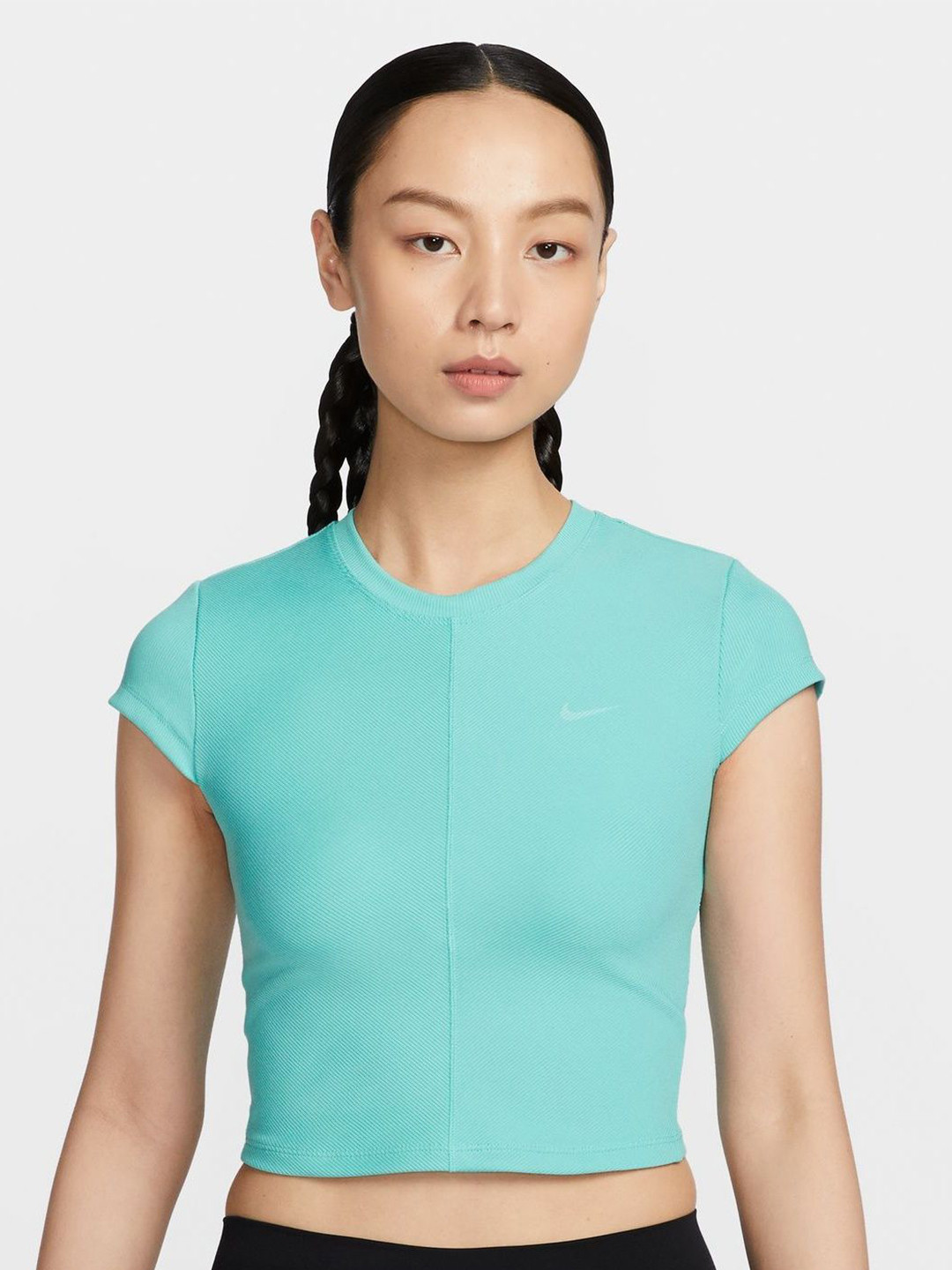 Nike One Fitted Rib Women's Dri-FIT Short-Sleeve Cropped Top