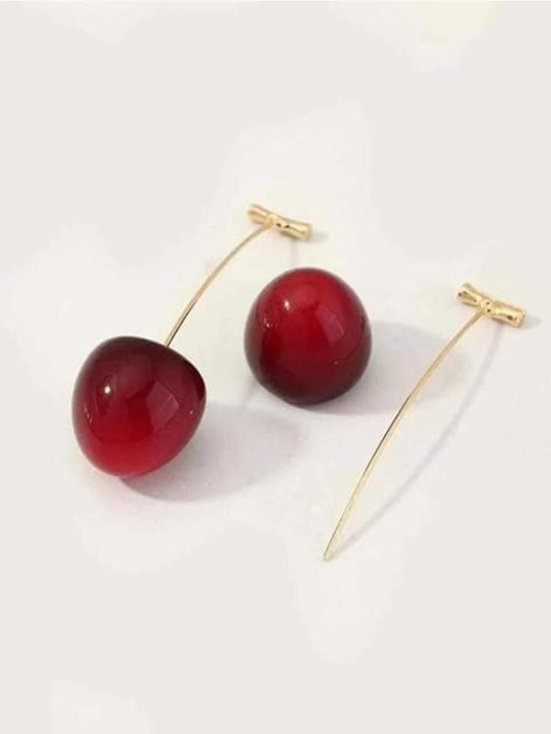 DN Creation Gold-Plated Cherry Drop Earrings