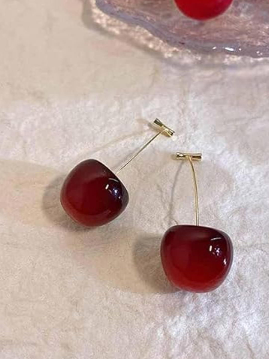 DN Creation Gold-Plated Cherry Drop Earrings