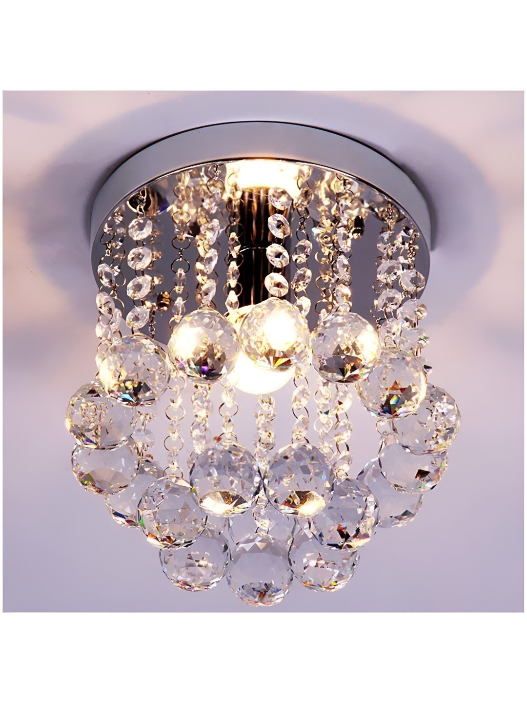 ganeshart Transparent Textured Glass Contemporary Spherical Ceiling Lamp