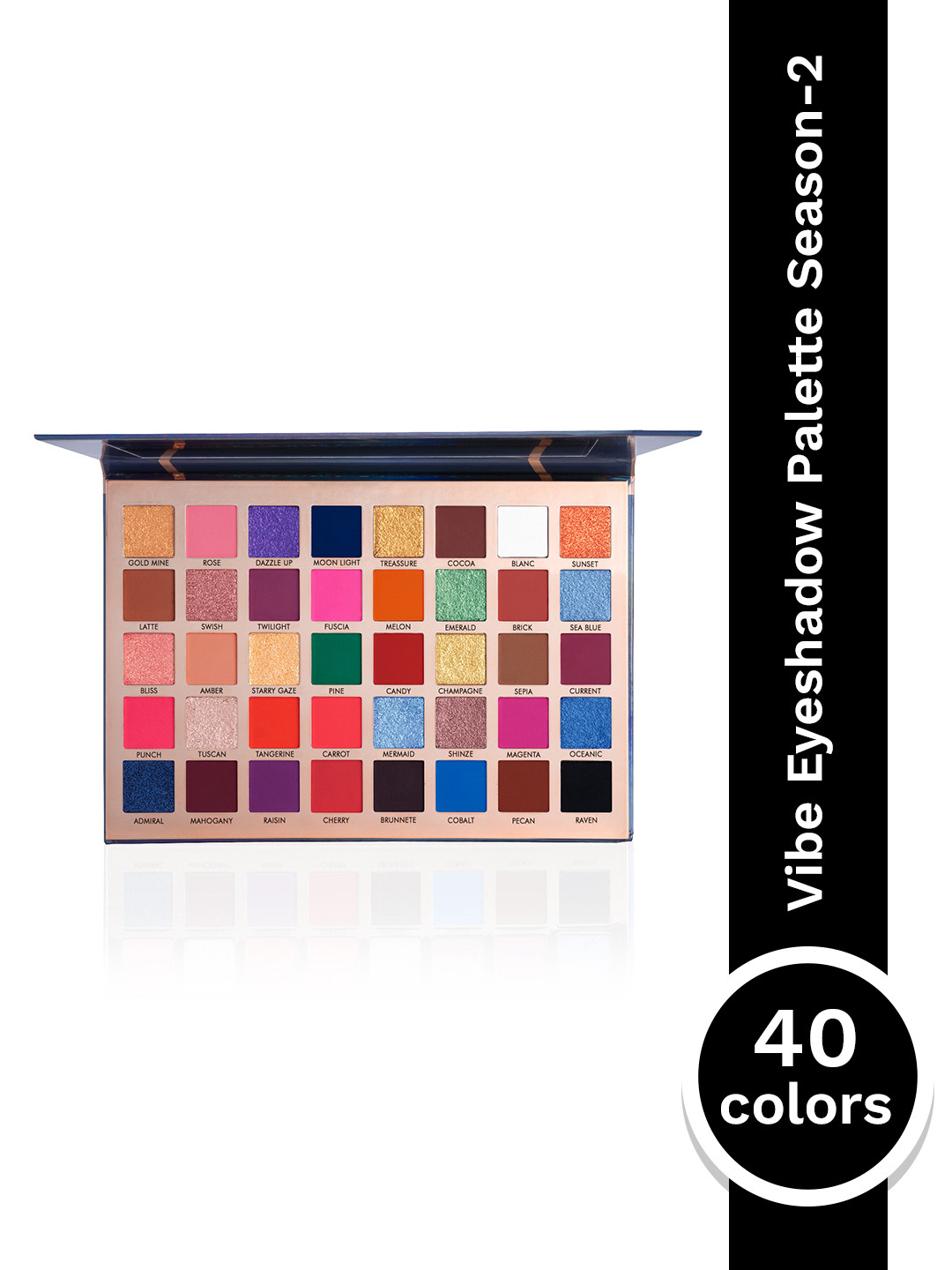 PAC 40 Colours Highly Pigmented & Long Lasting Vibe Eyeshadow Palette 48g - Season 2