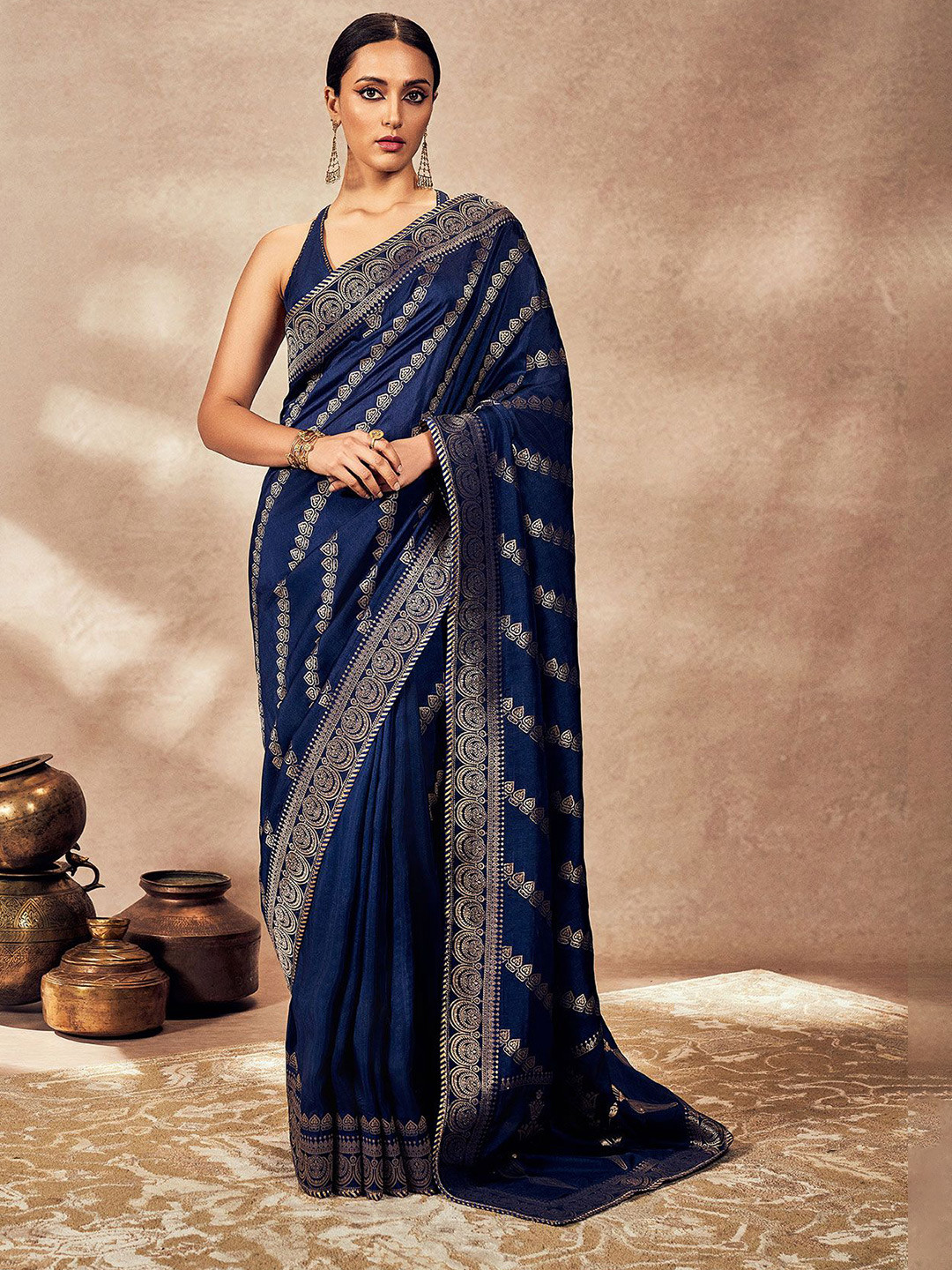 Masaba Woven Design Zari Embroidered Saree