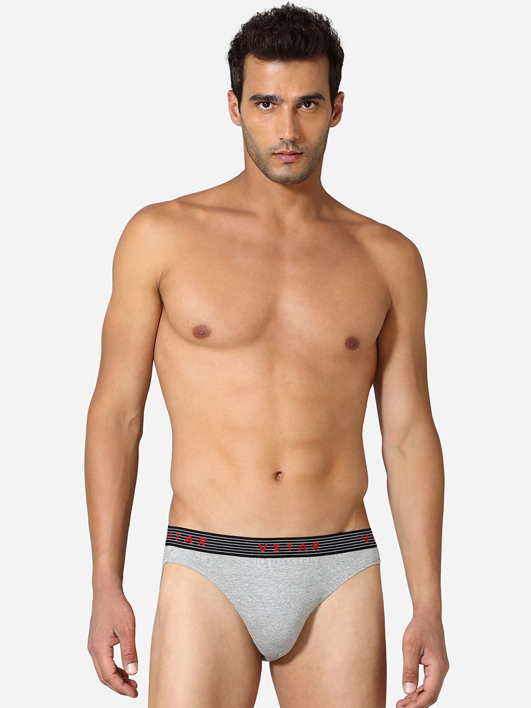 VStar Pack Of 2 Cotton Basic Briefs TUFF NEO-2PCS-GREY_MELANGE