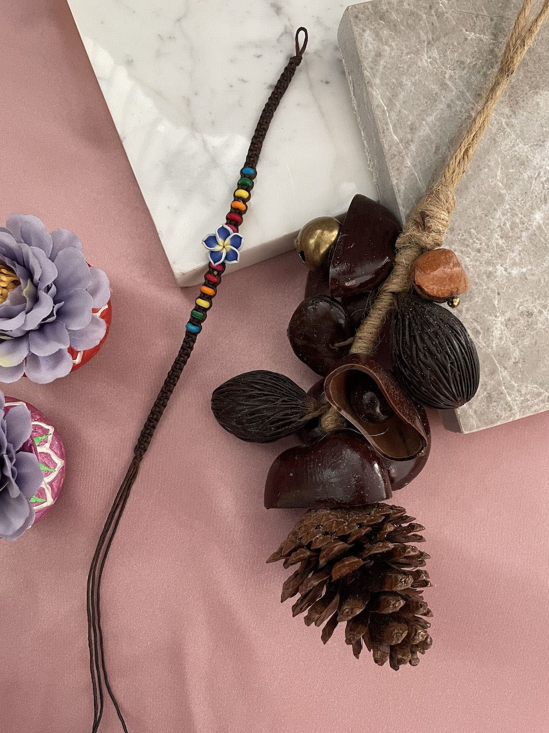 Digital Dress Room Set Of 2 Flower Pinecones Lumba Rakhis