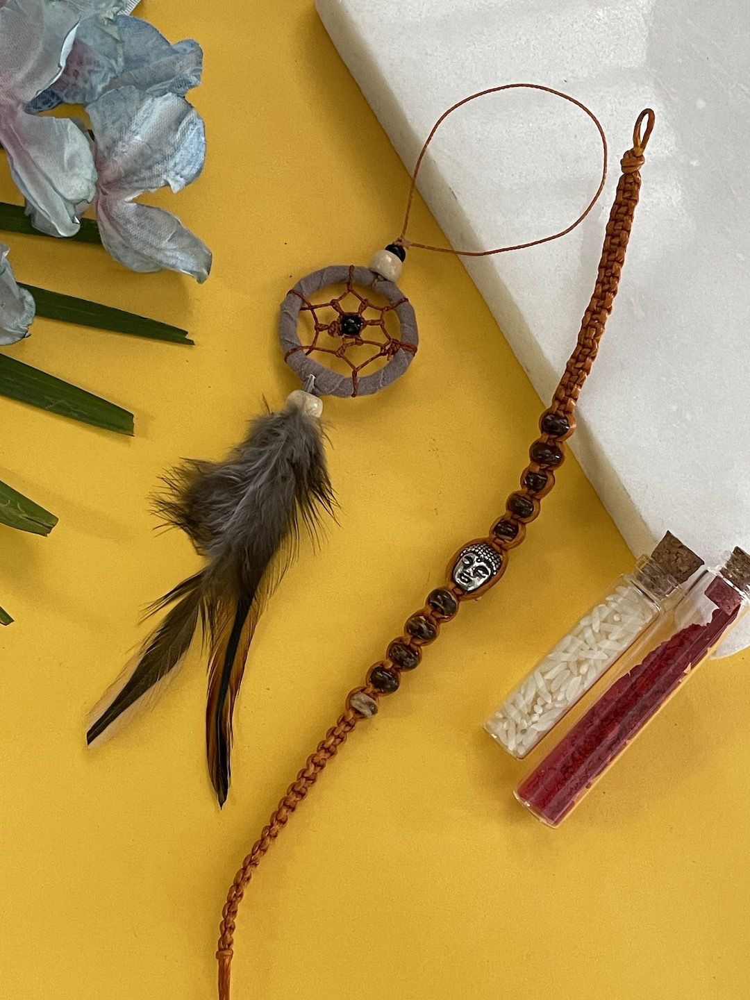 Digital Dress Room Set of 2 Buddha Dreamcatcher Lumba & Thread Rakhis