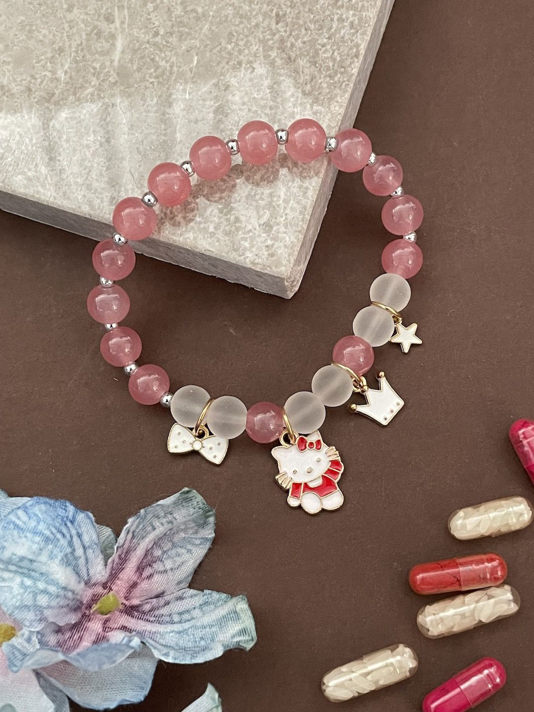 Digital Dress Room Charms Stone Elasticated Bracelet Rakhi