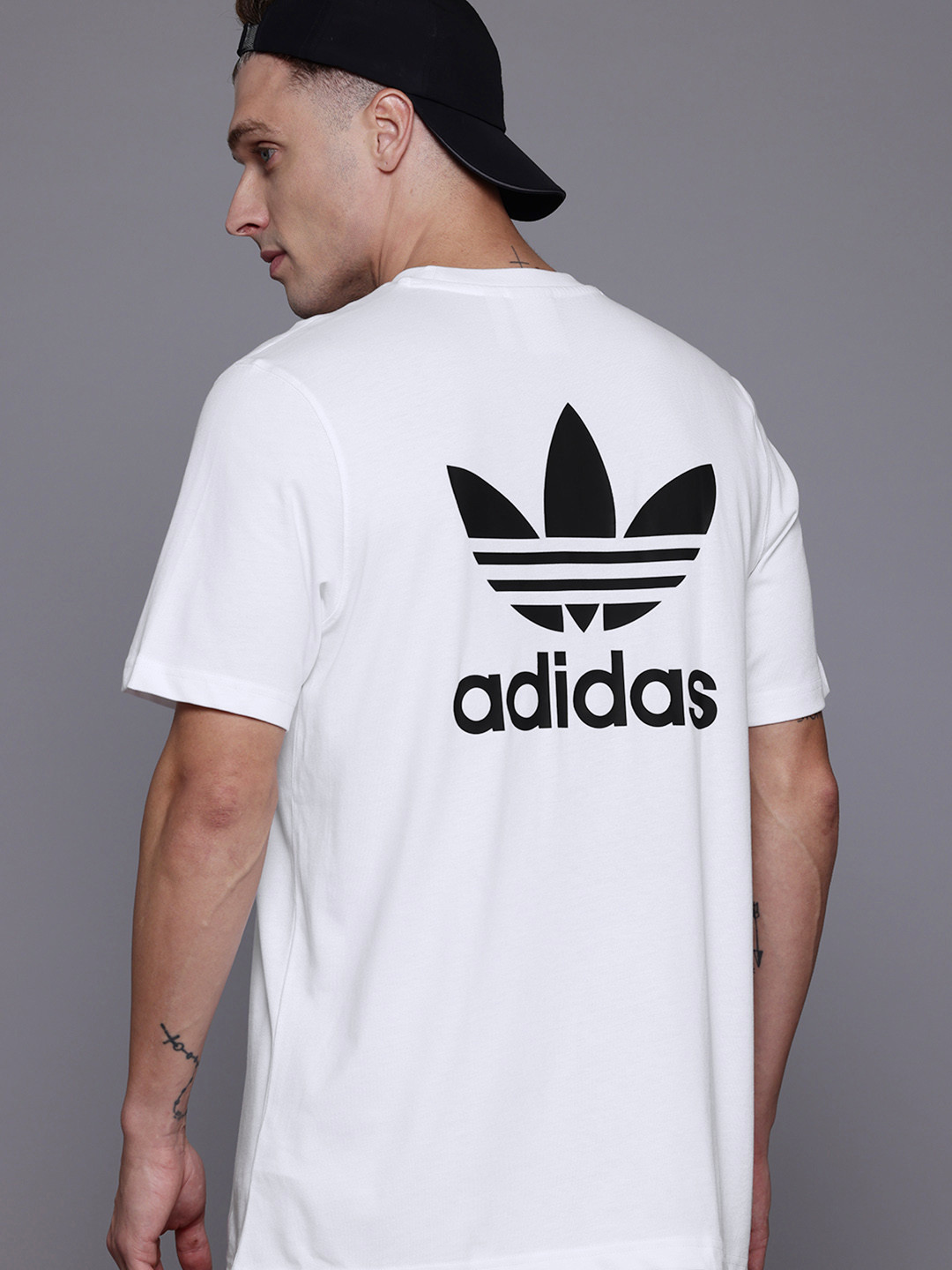 ADIDAS Originals Brand Logo Print Pure Cotton Boxy T-shirt