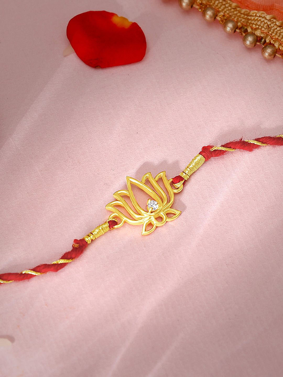 GIVA 925 Gold-Toned Kamal Rakhi
