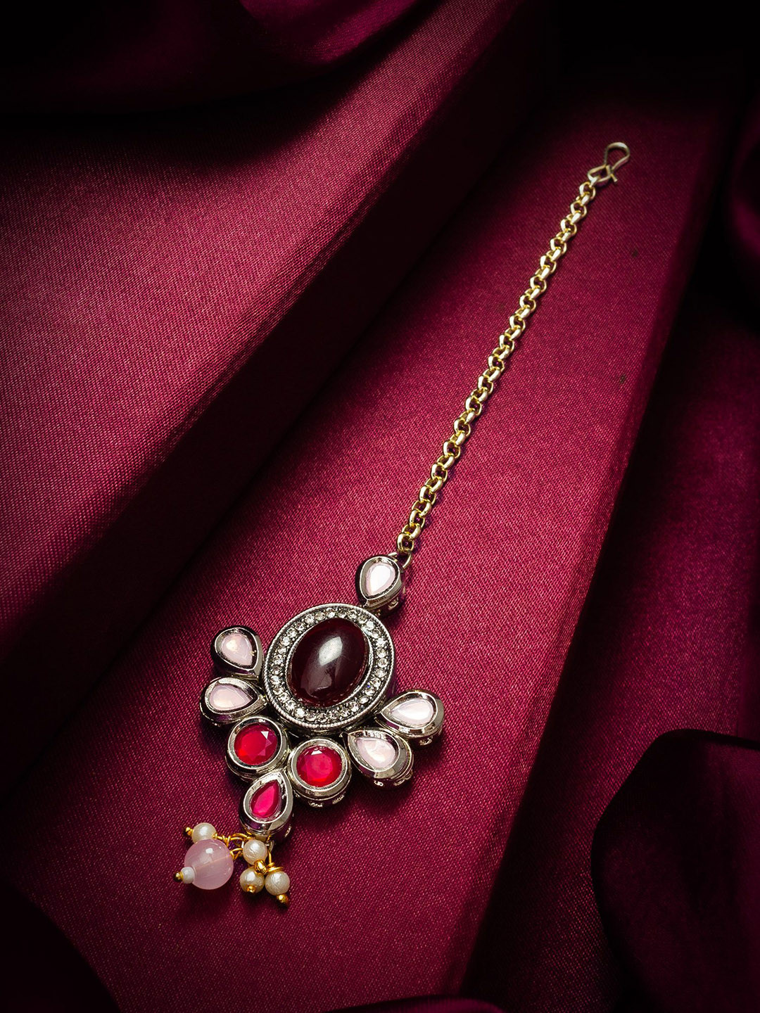 aadita Artificial Stones Studded Maang Tikka Head Jewellery