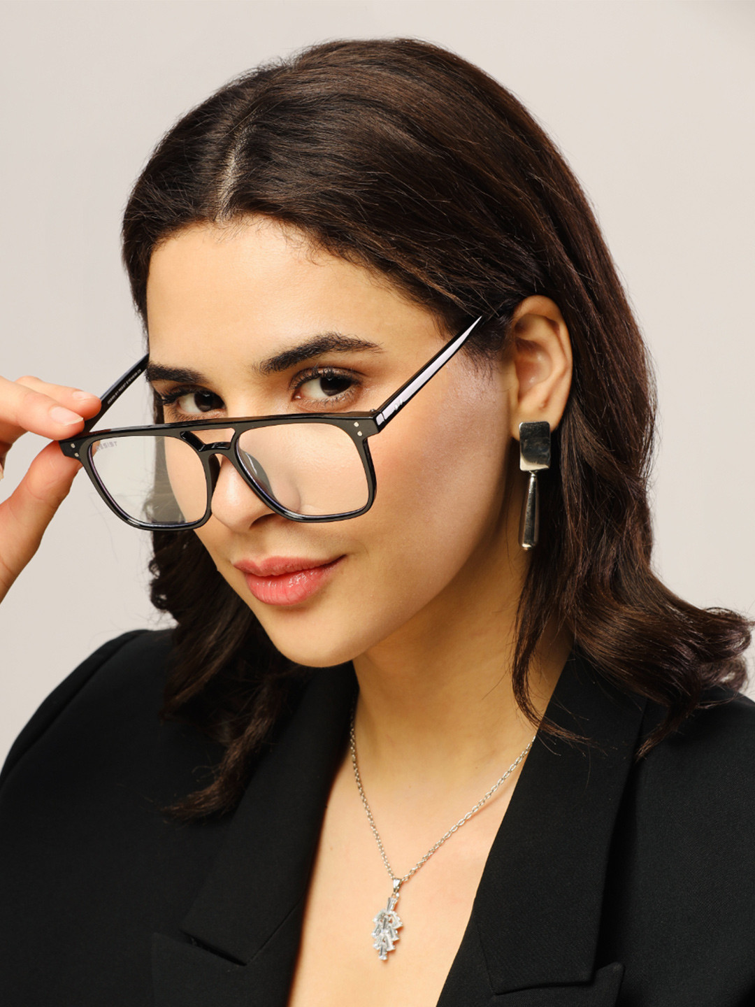 RESIST EYEWEAR UNISEX Black Clear UV Protected Square Sunglasses