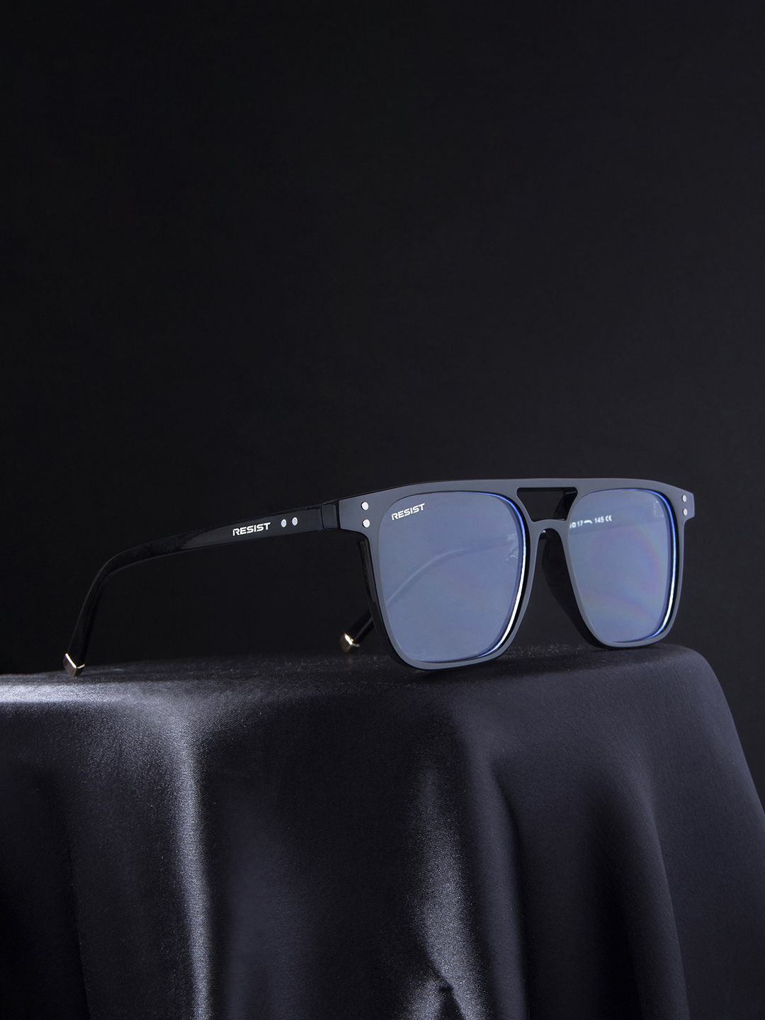 RESIST EYEWEAR UNISEX Black Clear UV Protected Square Sunglasses
