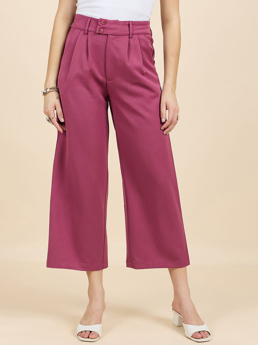 Gipsy Women Smart Pleated Culottes Trousers