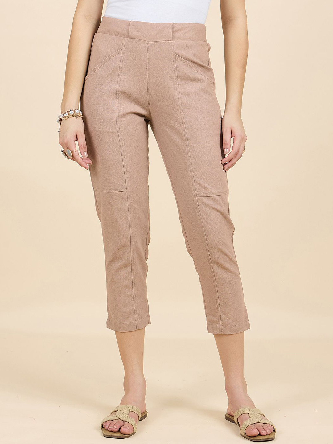 Gipsy Women Smart Regular Fit High-Rise Trousers