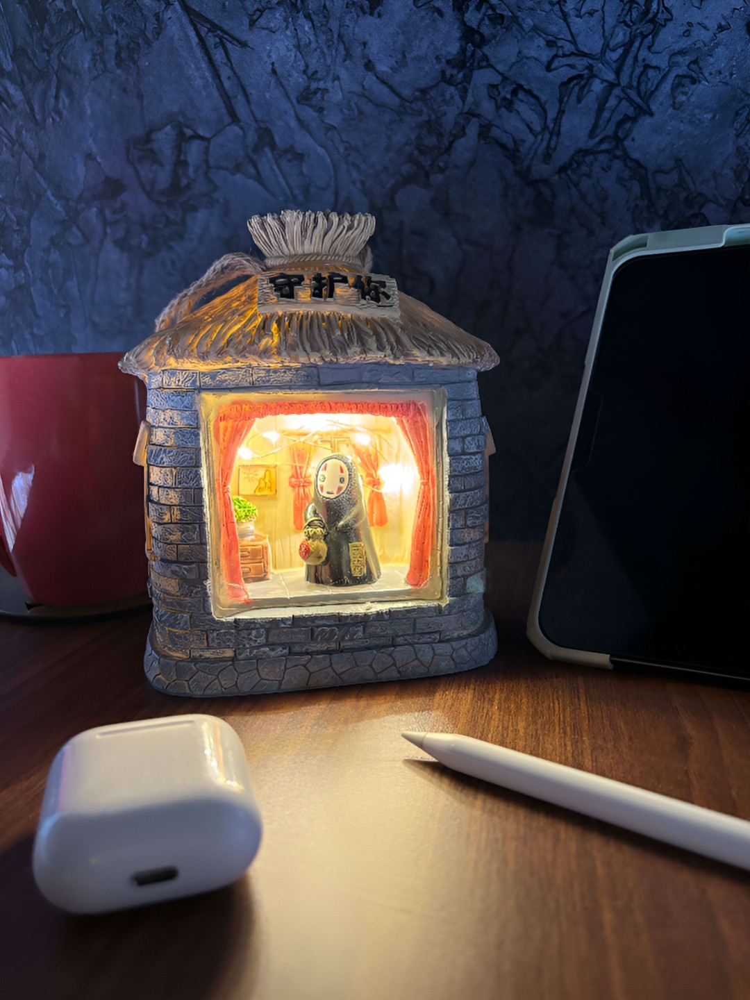 COMICSENSE Grey & Red My Neighbor Totoro Anime Lonely Spirit Hut Hanging Table Lamp