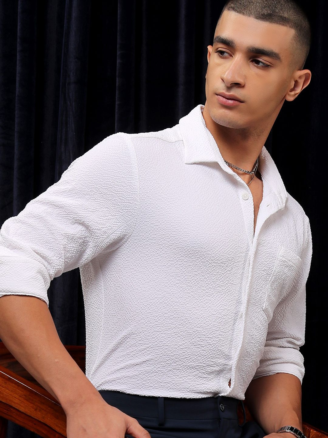 KETCH Men Solid Classic Slim Fit Shirt