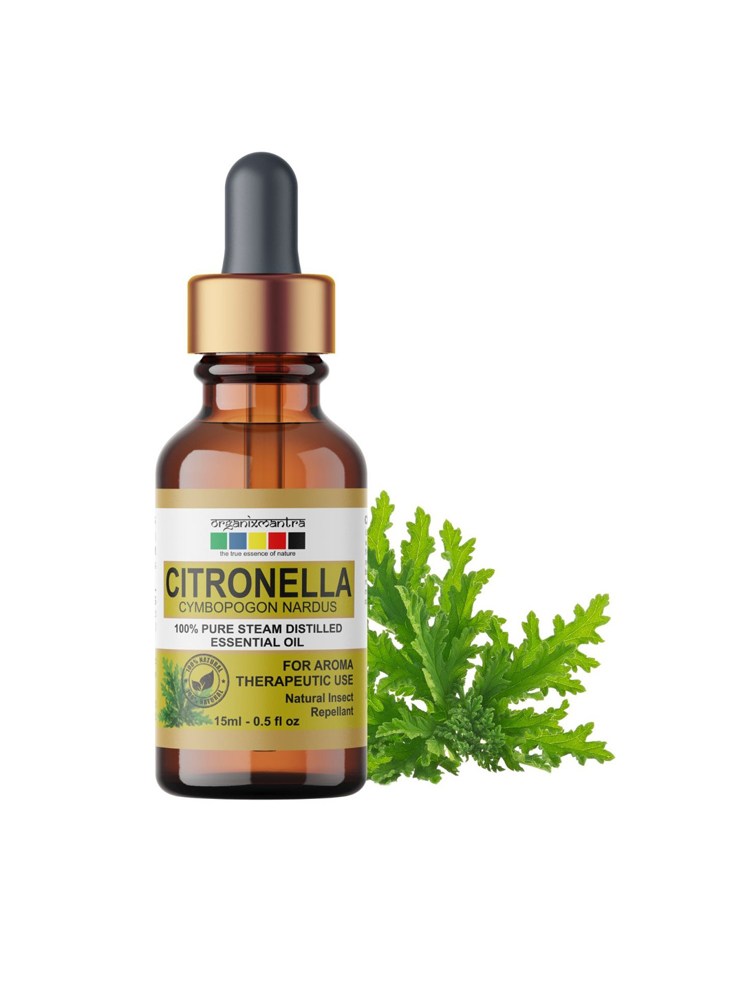 Organix Mantra Citronella 100% Pure Steam Distilled Essential Oil - 15ml