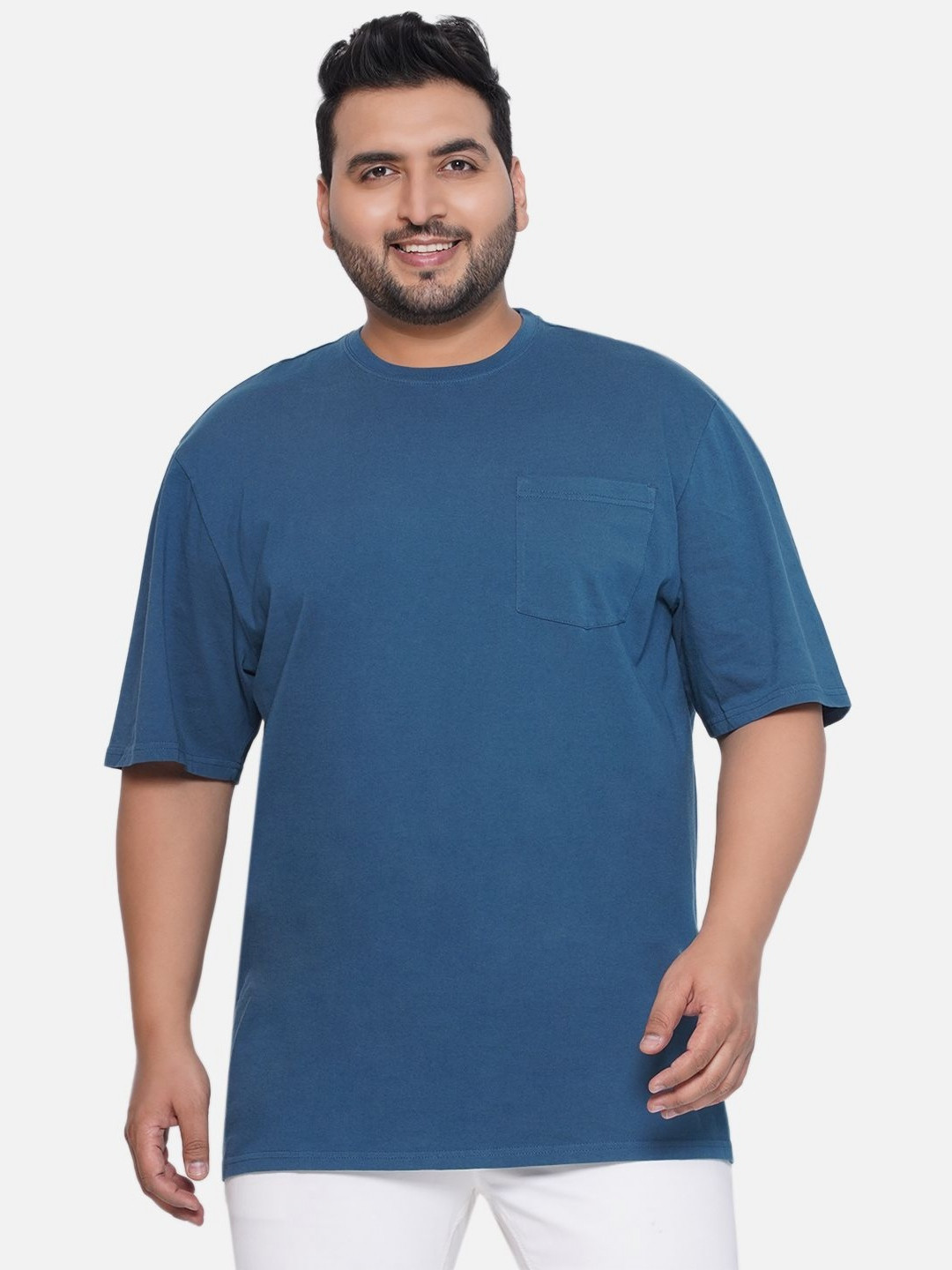 Santonio Men Plus Size Raw Edge T-shirt