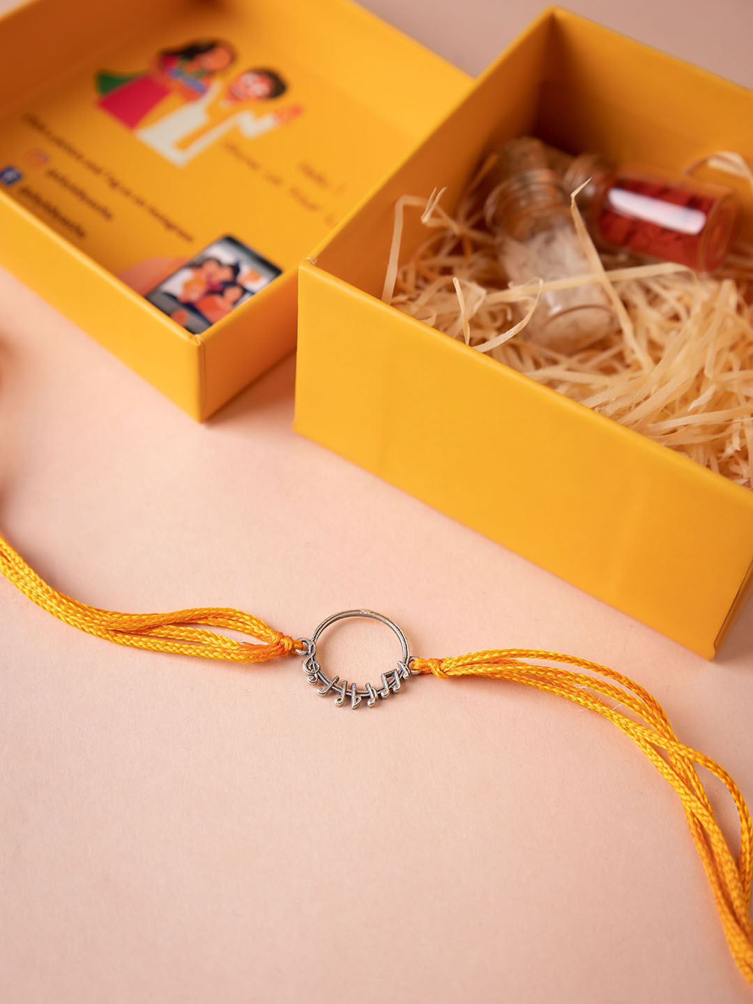 Shyle 925 Sterling Silver Adya Fine Musical Note Thread Rakhi