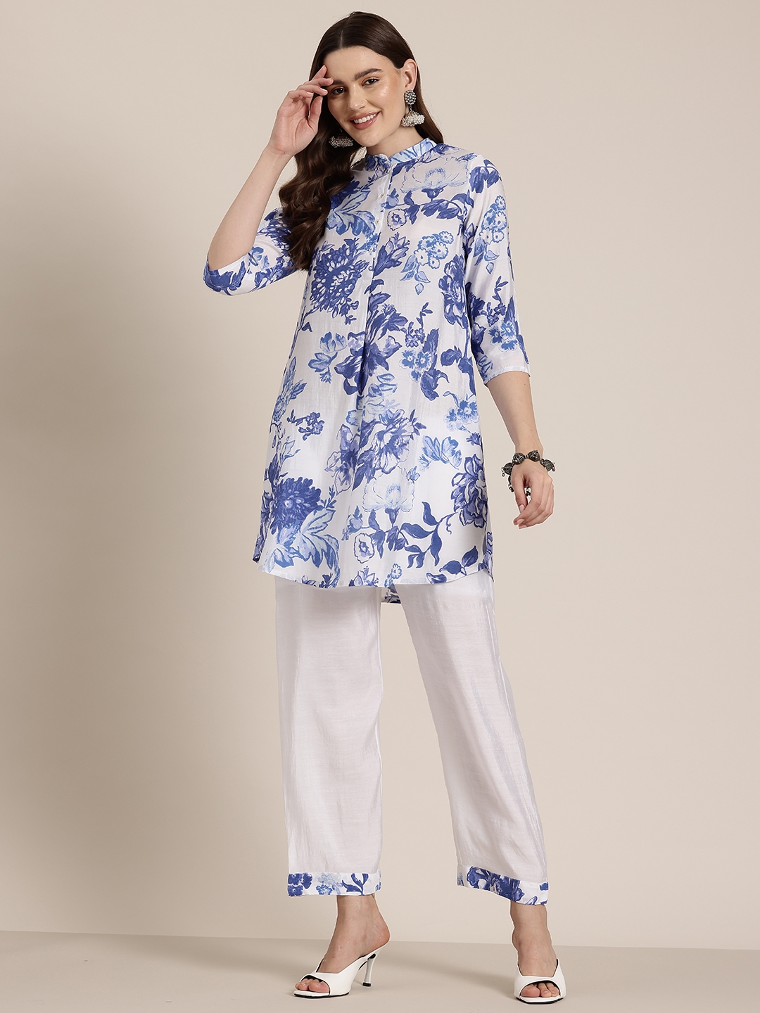 HERE&NOW Floral Printed Kurta With Palazzos - Kurta Sets for Women 30108378 | Myntra
